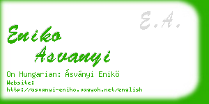 eniko asvanyi business card